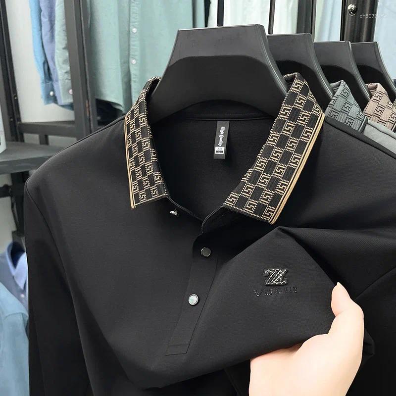Mens Polos Designer Luxury Polo Shirt Lapel Z Embroidered Seamless Long-sleeve T-shirt Autumn Business Fashion Exquisite Wear