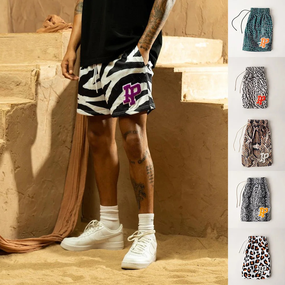2024 American Casual Shorts Mens Fitness Sports Basketball Running Quick Dry Summer Mesh Breathable Training Quarter Pants 250208