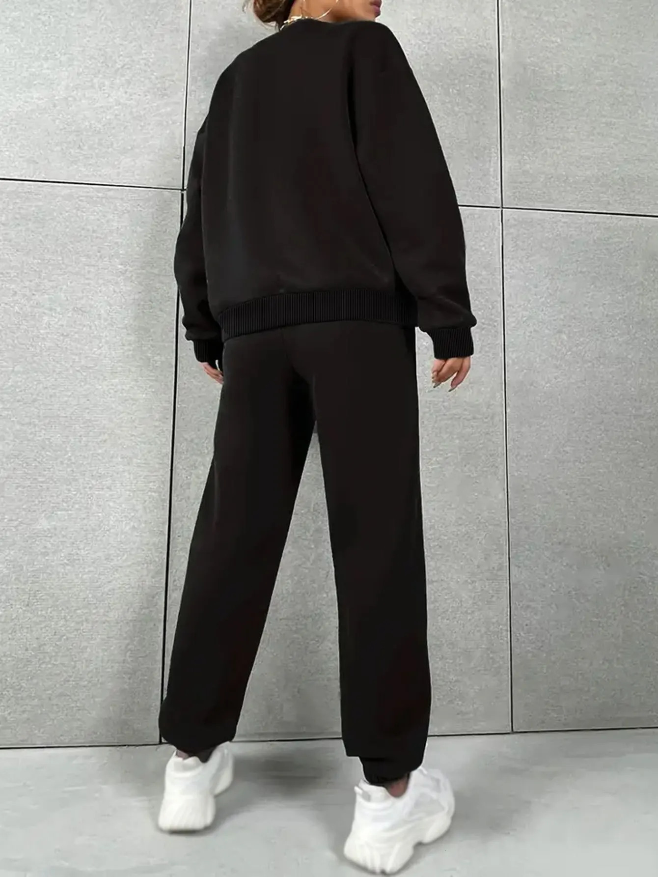 women Hoodiessweatpant set Hip Hop Street Casual Printed HoodRich Oversize Loose Sweatshirts Autumn Warm Fleece Clothing 250110