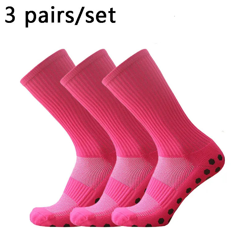 3pairs Hexagonal Silicone Nonslip Grip Football Socks Breathable Men Women Sports Soccer 250207