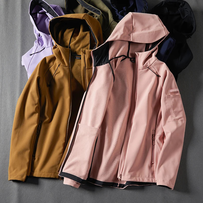 Mens Winter Thicken Warm Hiking Jacket Women Waterproof Hooded Coats Outdoor Windproof Camping Skiing Fashion Loose 250207