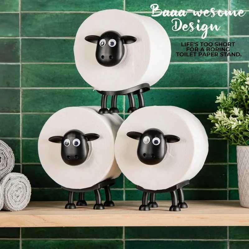Sheep Toilet Roll Holder Funny Toilet Paper Holder Bathroom Set Hilarious Tissue Paper Roll Storage Cute Bathroom Decor Y250208