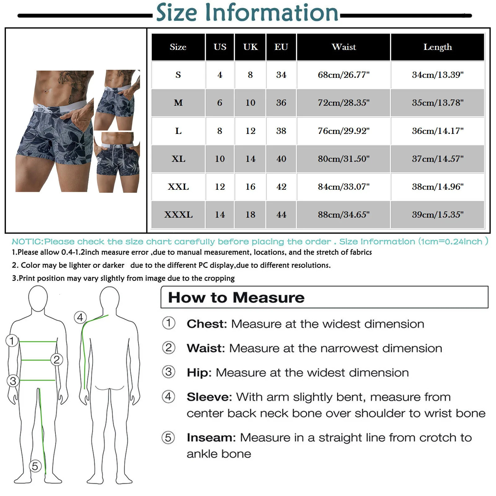 Mens Swim Trunk Swimwear Bathing Suit Brief Square Leg Board Short 250208Z