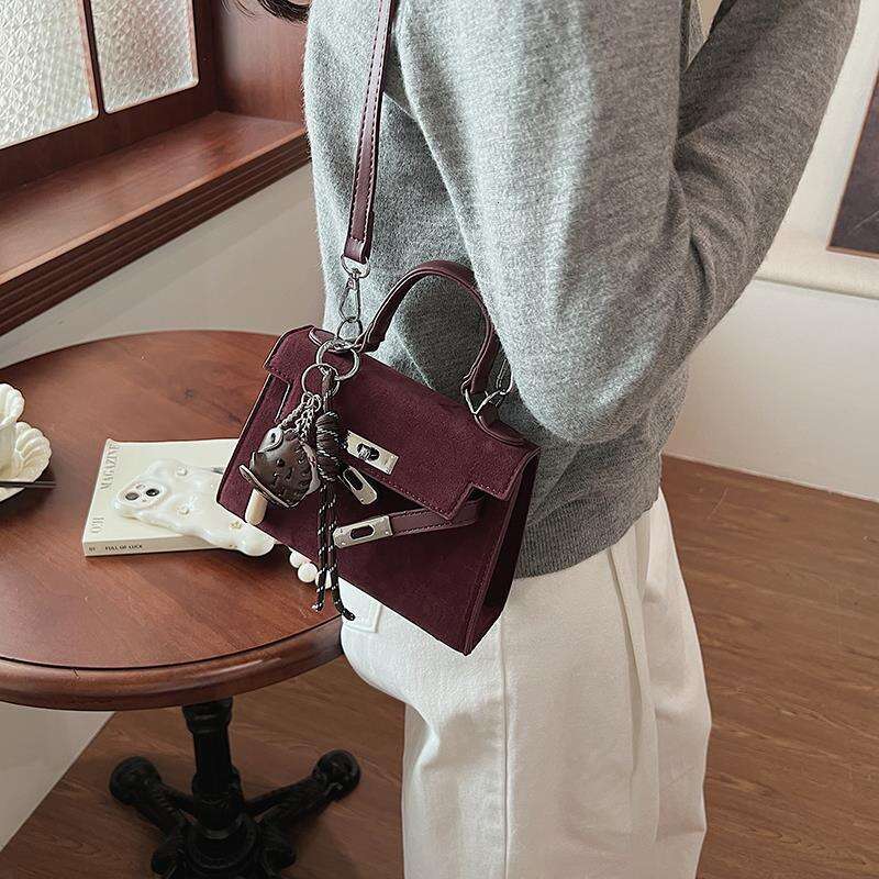 Women's Bags Suede handbag for women new high-end fashion single shoulder crossbody bag, niche handheld bag