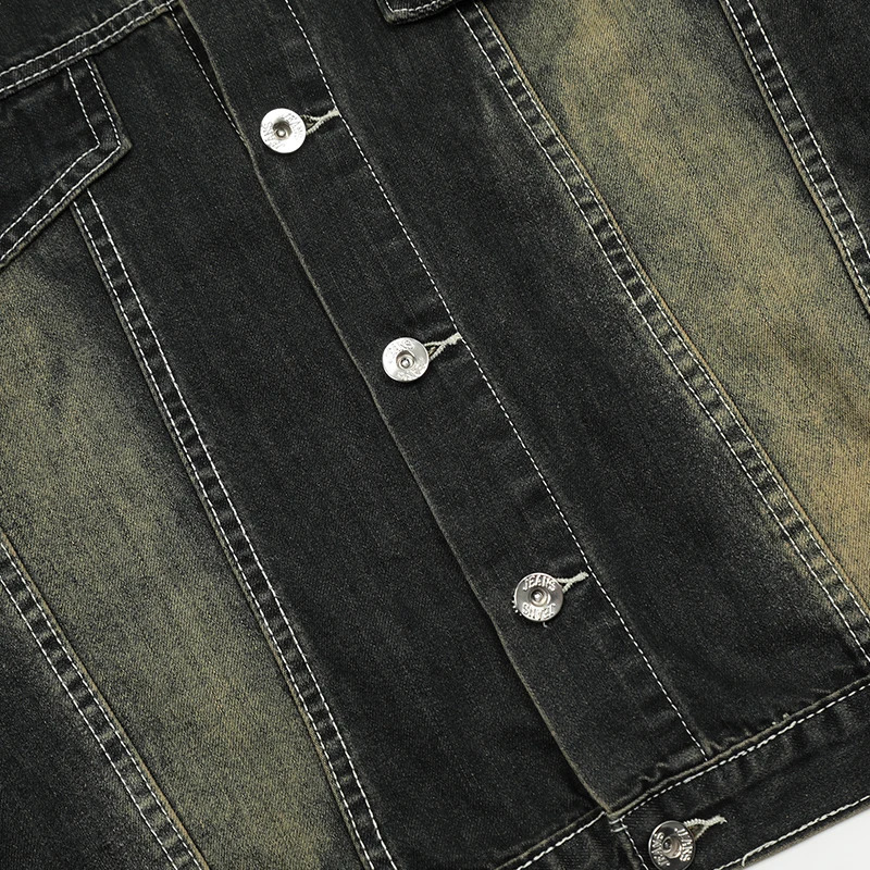 UPRAKF Streetwear Washed Lapel Denim Jacket Men Vintage Fashion High Street Long Sleeve Coat Y2K Casual Tops Loose 250207