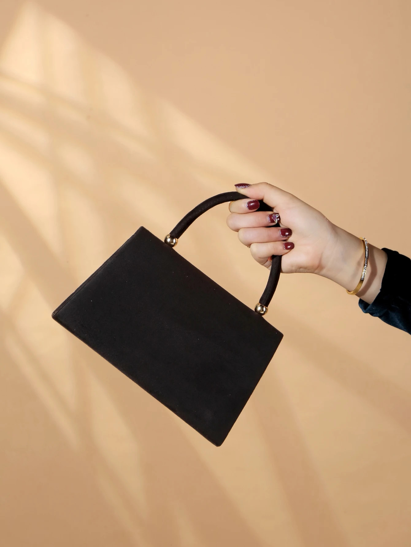 Glitter Bling Shiny Glamorous Exquisite 1pc Elegant Fashionable Sparkling Velvet Evening Clutch Bag 250122