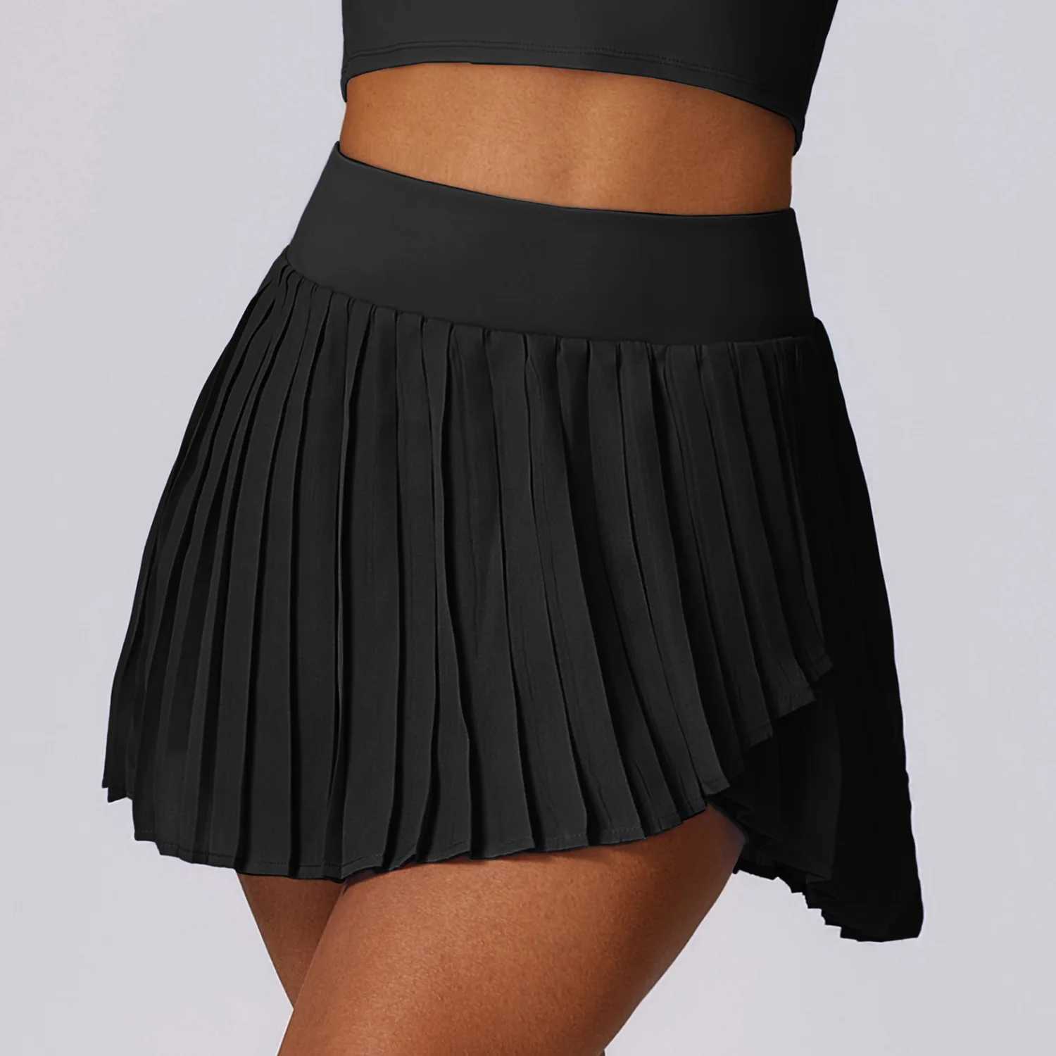 Yoga Outfit Safe Tennis Skirts With Pocket Shorts Gym Golf Running Pleated Pantskirt SEXY Women Sports Fitness High Waist Skort H250207