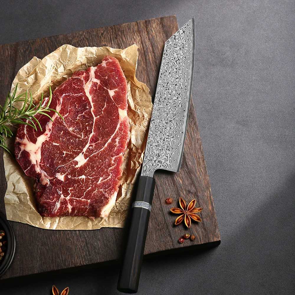 TURWHO 7 Inch Kiritsuke Knives Japanese Hand Forged Damascus Steel Professional Chef Knife Sashimi Cleaver Kitchen Cooking Tools W250208