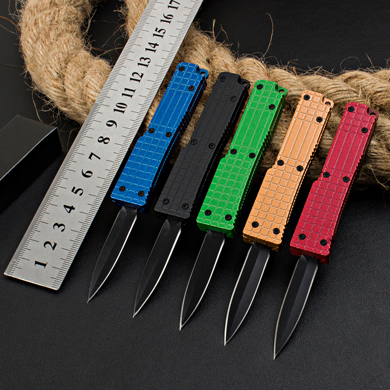 Small Tactical Knife 5Cr15Mov Black Oxide Double Edge Blade Zn-al Alloy Handle Mini EDC Pocket Knives 5 Styles