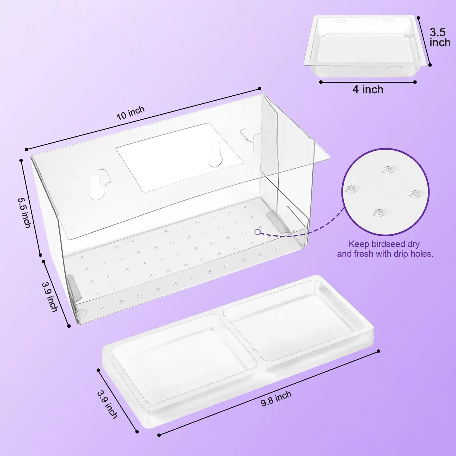 Bird Feeder Window Mount Bird Watching Transparent Outside Birdhouse for Finches Chickadees Wild Birds Bluebird 250207