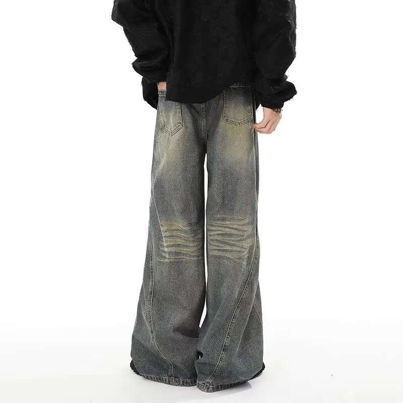 Y2K Spring Autumn Trendy Straight leg Washed Jeans for Men and Women American Couple Personalized Loose Retro Casual Pants