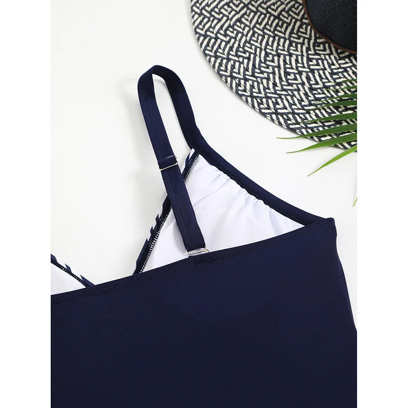 2025 Fashion Solid Deep V Neck One Piece Swimsuit Women Hollow Out Pleate Swimwear Beach Strile Bathing Suit Bandage 250206