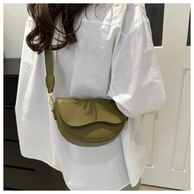 Small Leather Saddle Armpit Bags for Women Summer Chain Fashion Double Straps Shoulder PU Leather Crossbody Bags Festival GiftC250208