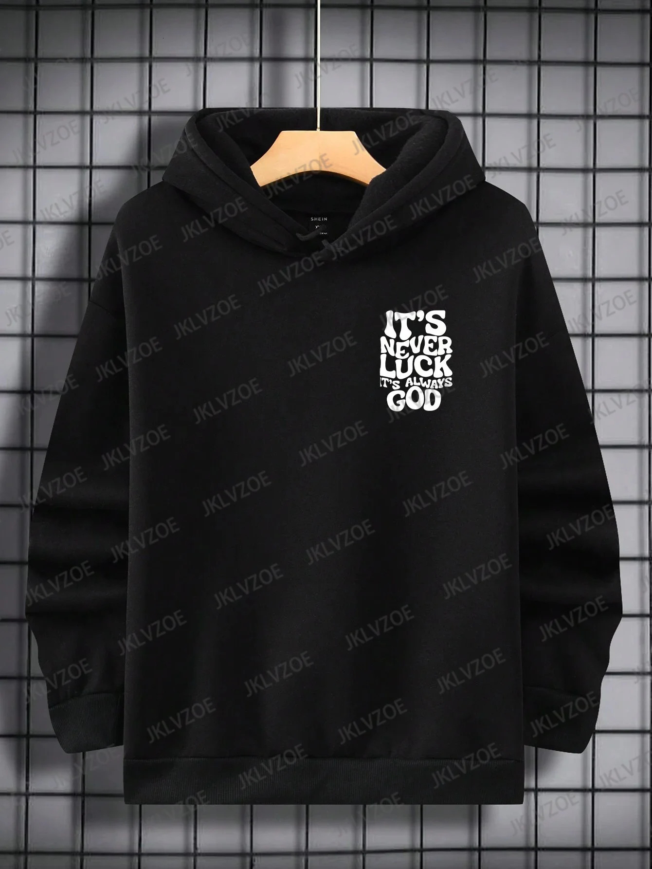 This is never lucky its a letter from God mens clothing autumn wool sports zippers casual cotton hoodies streetwear 250207