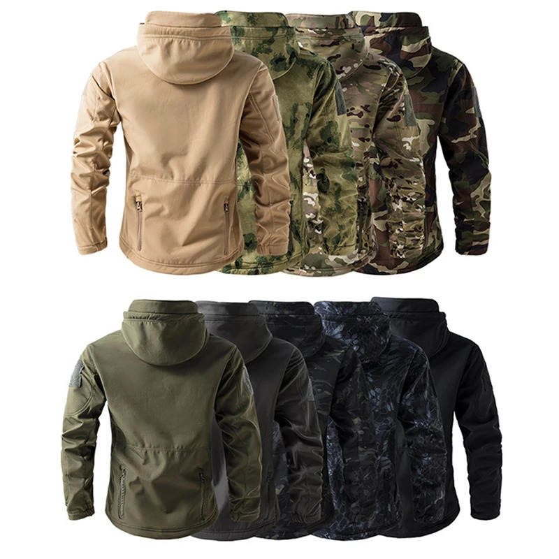 Lurker Shark Skin Soft Shell Tactical Jacket Men Waterproof Fleece Hooded Coat Hunt Clothes Autumn Outdoor Camouflage 250207