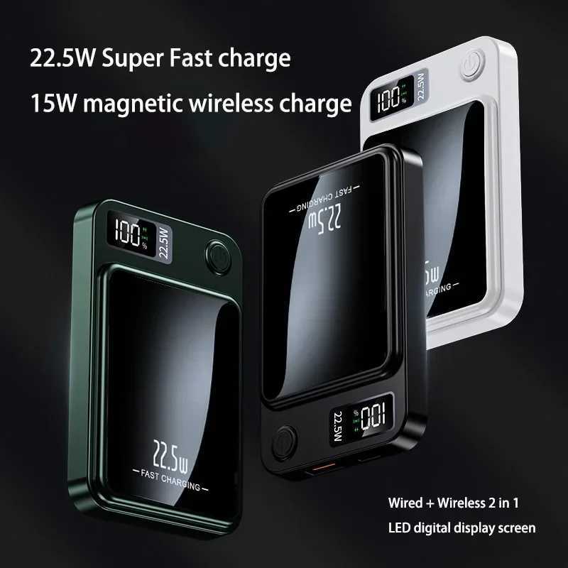 300000mAh Wireless Magnetic Power PD 20W Fast Charging Portable Backup External Battery Power Bank Adapter For iPhone 15 Z250207