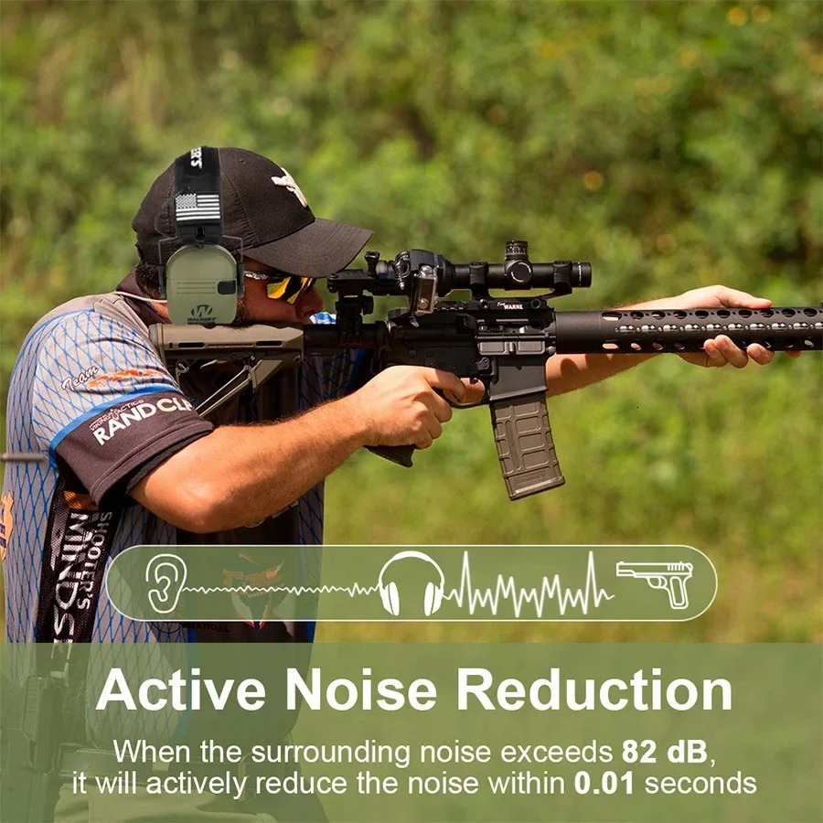 Electronic Shooting Headset Headphones for Hearing Protection Ear Protect Noise Reduction Active Hunting Tactical Earmuff 250207