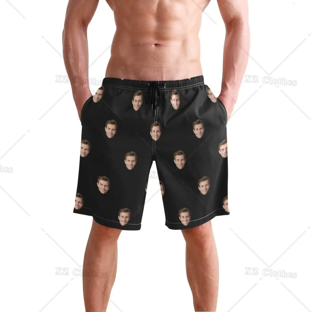 Friend Picture Custom Beach Board Shorts for Men Swim Trunks Short with Pocket Face Personalized 250208Z