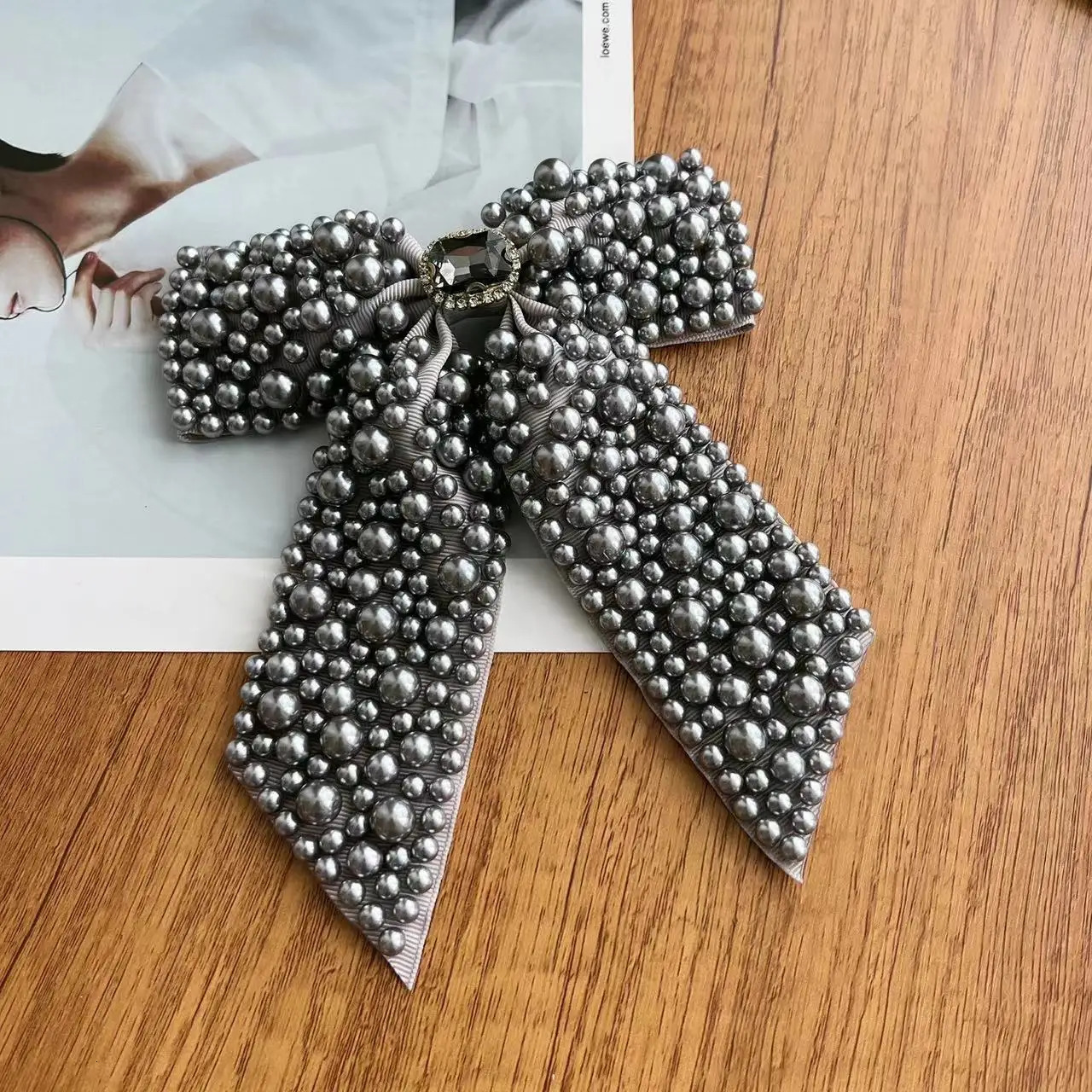 Sweet Pearl Beads Bowknot Hair Clip Ribbon Bow Barrettes For Women Fashion Y2k Hair Accessories HairPin 250221