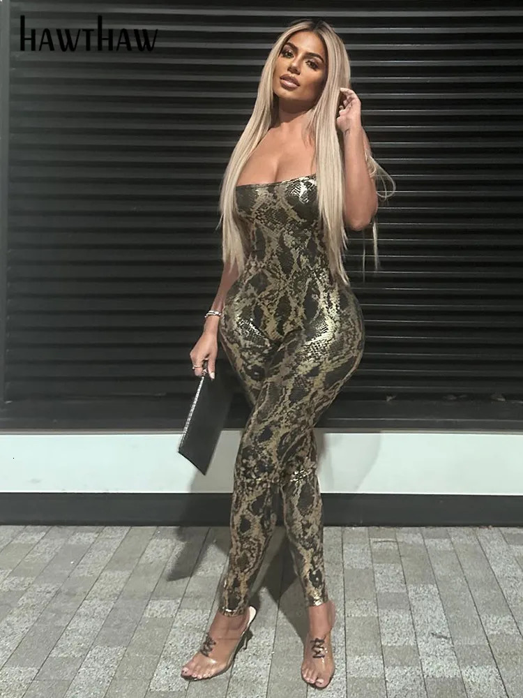 Hawthaw Women 2024 Summer Sexy Party Club Backless Bodycon Jumpsuit Overall Outfit Wholesale Items For Business 250115