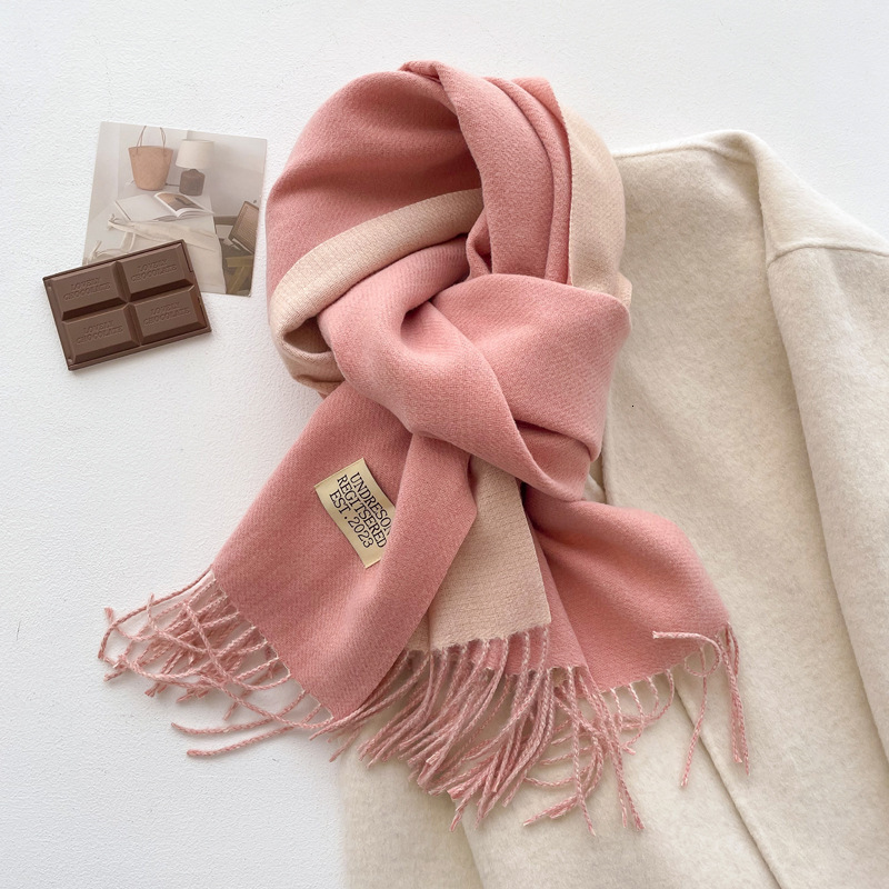 100% Cashmere Scarf Solid Color Womens Winter Warm Soft Neck Scarf Genuine Wool Shawl Womens Cashmere Scarf 241007