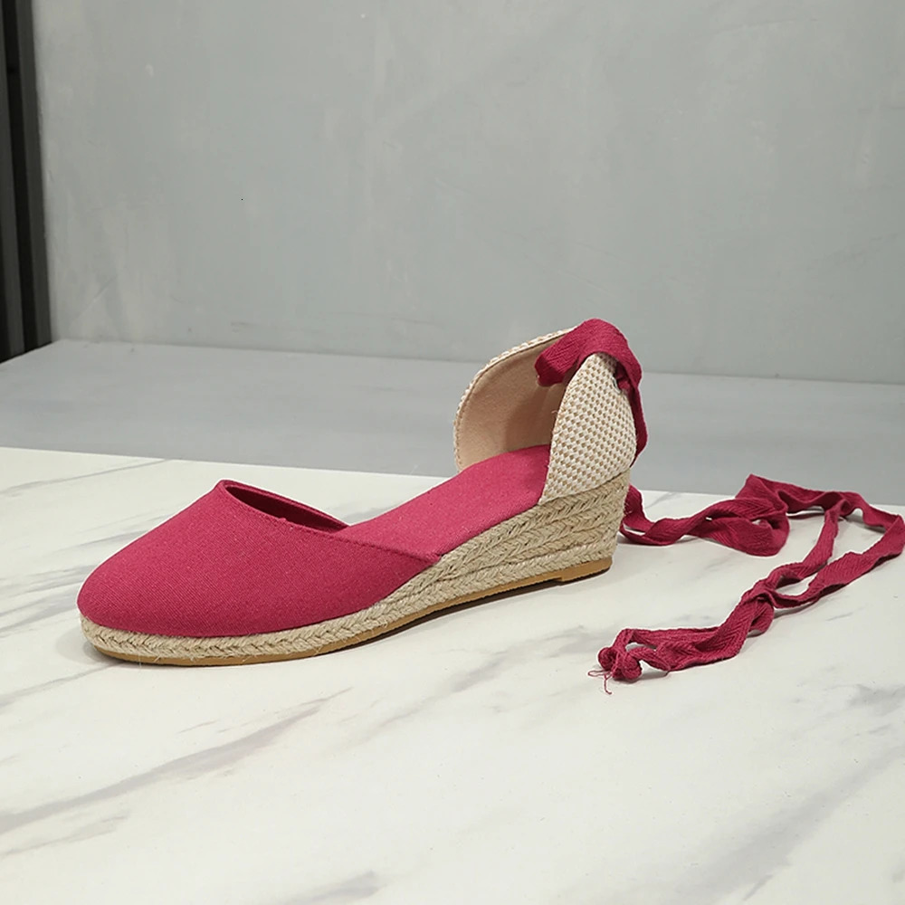 COSYSUSY Wedges Shoes Slip on Closed Toe Espadrille Platform Women Sandals 2024 Summer Sandalias De Mujer Zapato 250118