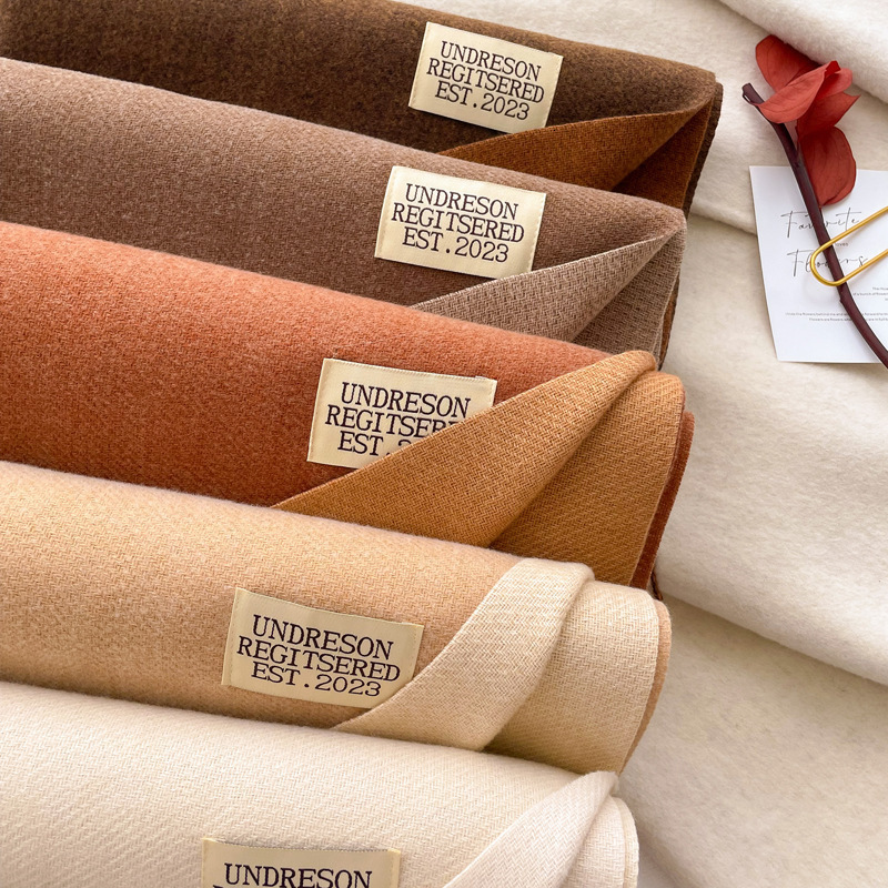100% Cashmere Scarf Solid Color Womens Winter Warm Soft Neck Scarf Genuine Wool Shawl Womens Cashmere Scarf 241007
