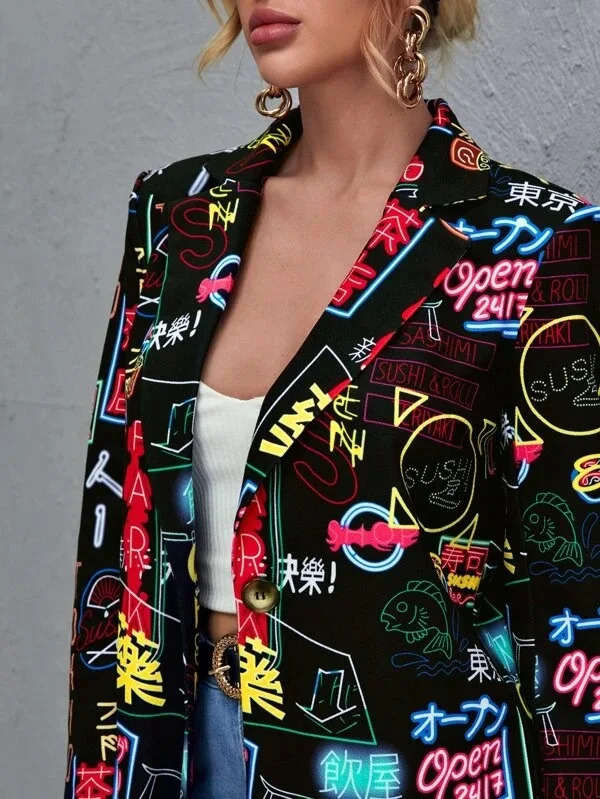 Women Blazer Autumn Fashion Non-positioning Print Leopard Small Suit Tops Womens Jacket Coats Dress Haut Femme 250207