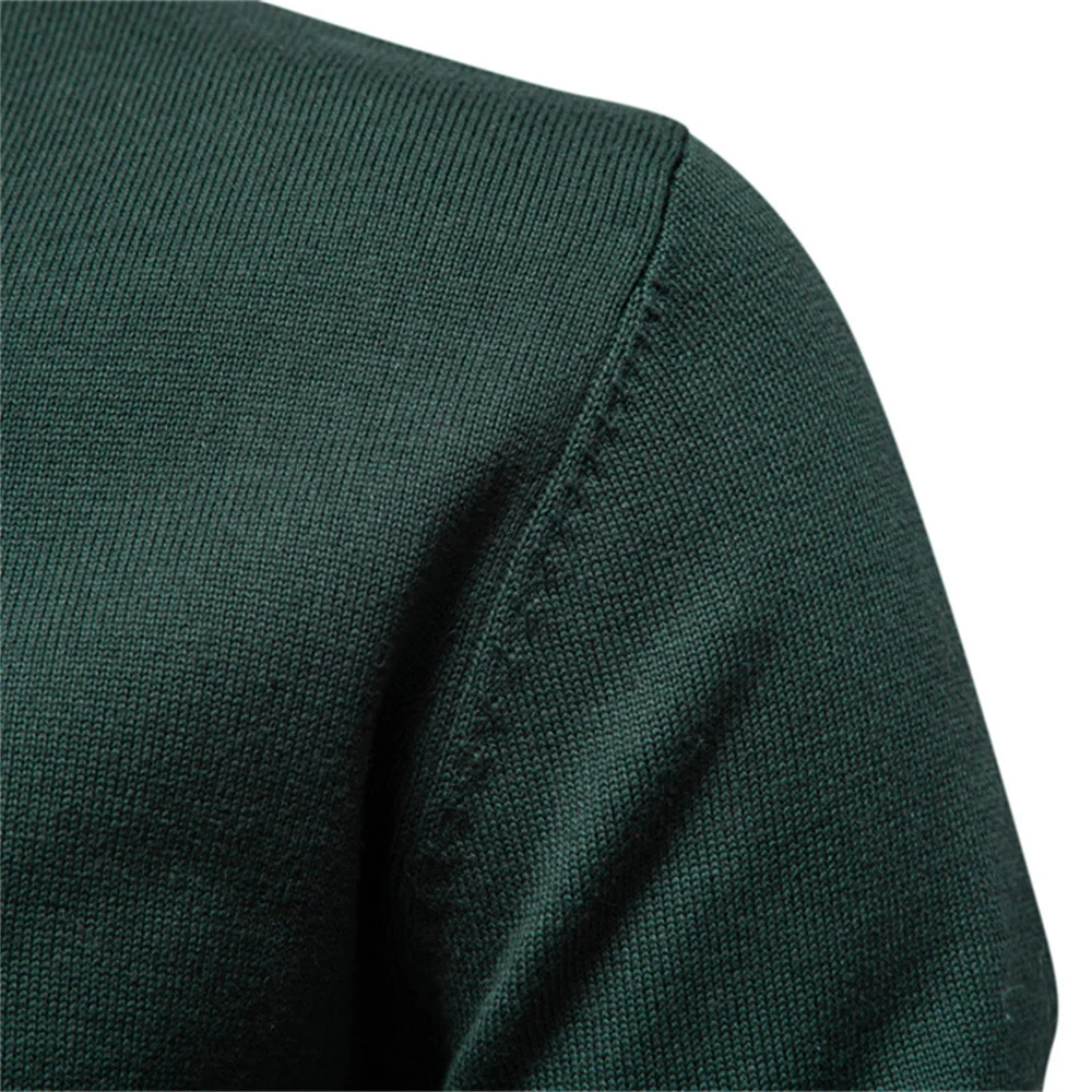 AIOPESON Mens Quarter Zip Cotton Pullover Sweaters Solid Color Casual Social Knit Mock Neck Polo for Men 250207