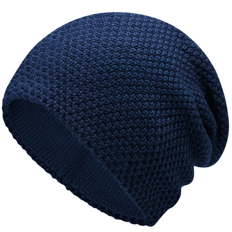 Man Big Size Beanie Dad Winter Knitted Hats Lady Fashion Skullies Cap Male Skiing Bomber Hats 58-63cm 250221