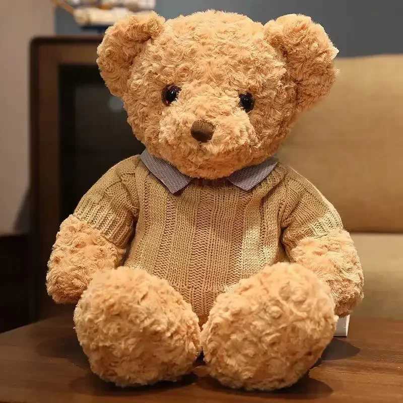 Brown toy Princess plush in a sweater A girls birthday present Boys couch bear doll 30cm and 40cm Free shipping