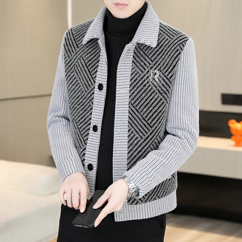 Fashion Winter Casual Short Wool Blends Jacket Mink Fur Slim Fit Thickened Mens Warm Social Business Overcoat 250109Z