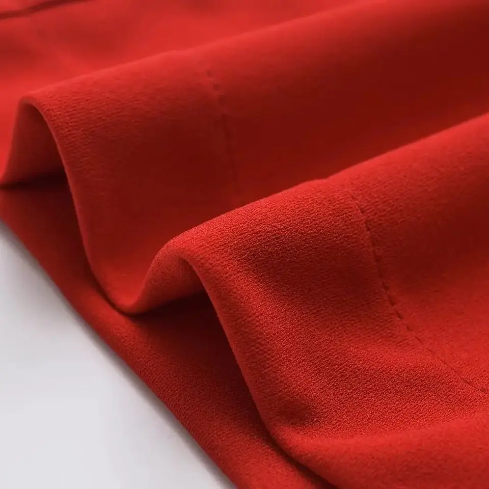 TRAF Sexy Womens Thin Strap Zipper Ultra Midi Red Dress Elegant Christmas 250207
