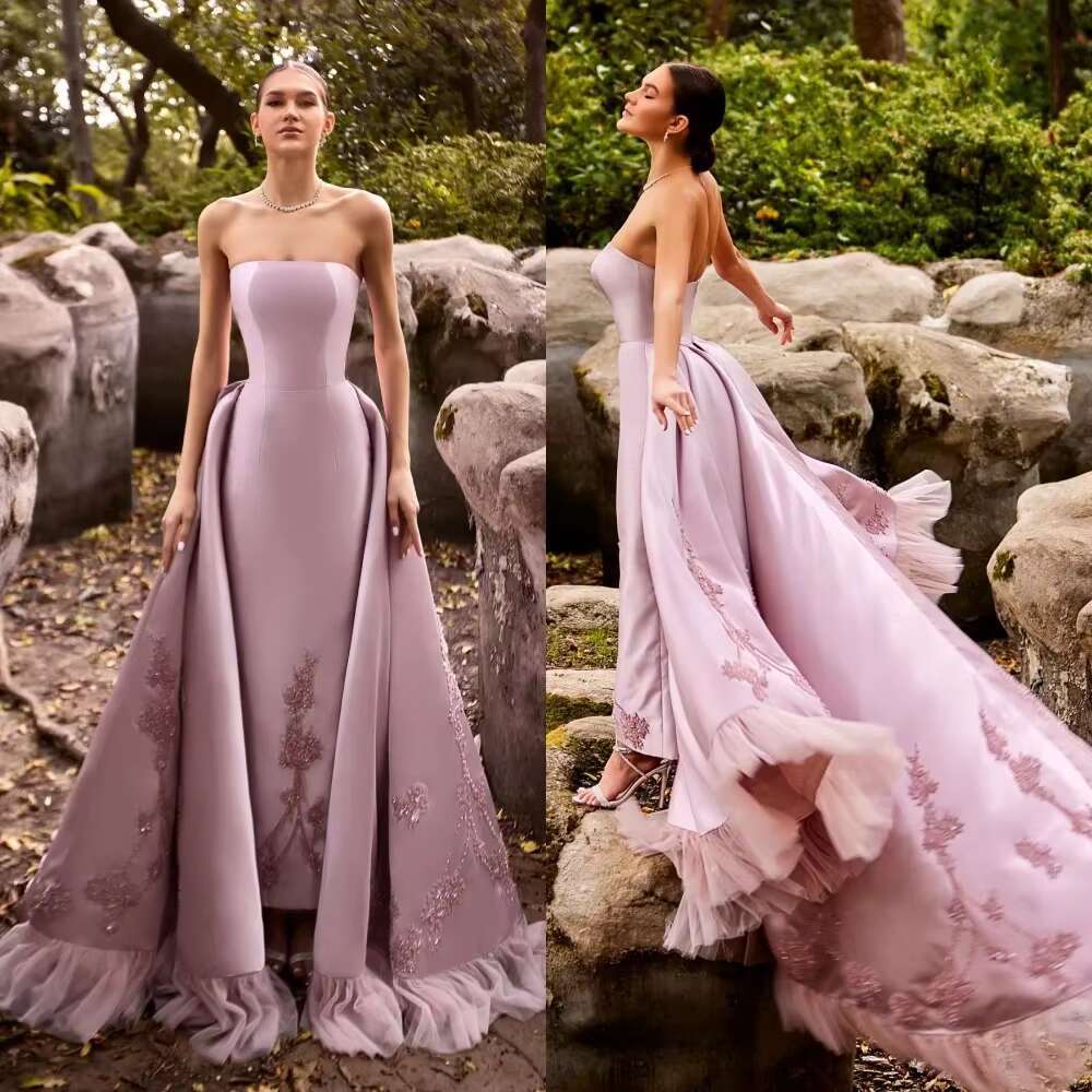 Exquisite Beads Sequins Ball Gowns The Strapless Sleeveless Draped Party Fashion Chic Sweep Train Evening Dresses