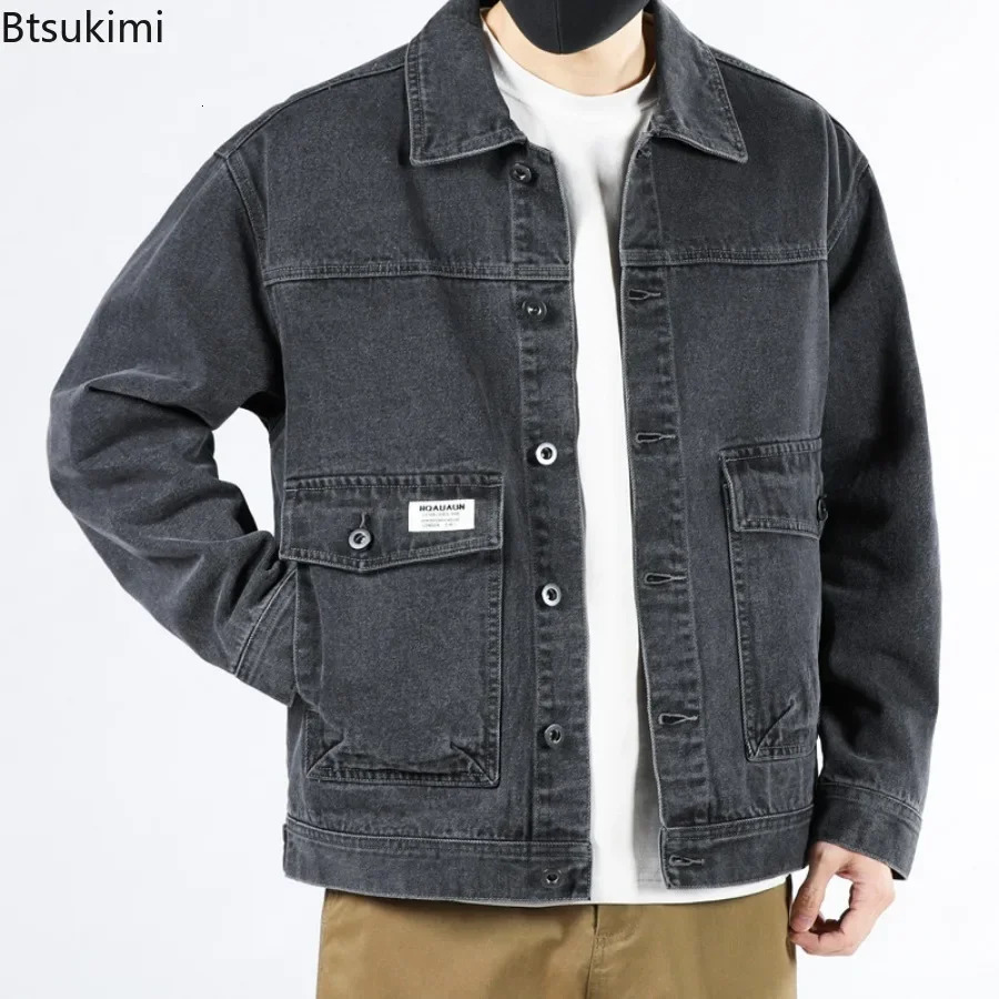 Spring Autumn Mens Cowboy Jacket Stylish Casual Daily Men Clothing Trend Handsome Male Denim Coats Loose Retro Jeans 250207