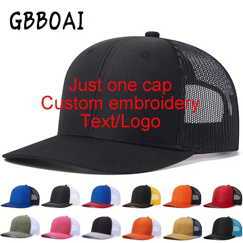 Custom Embroidery Baseball Cap Summer Breakable Net Blank Truck Caps Mens Women Text Letter richardson hats custom 250207