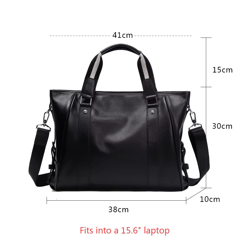 New Design Genuine Leather Men Briefcase 15.6 Inch Laptop Handbag Totes Male Shoulder Messenger Bag