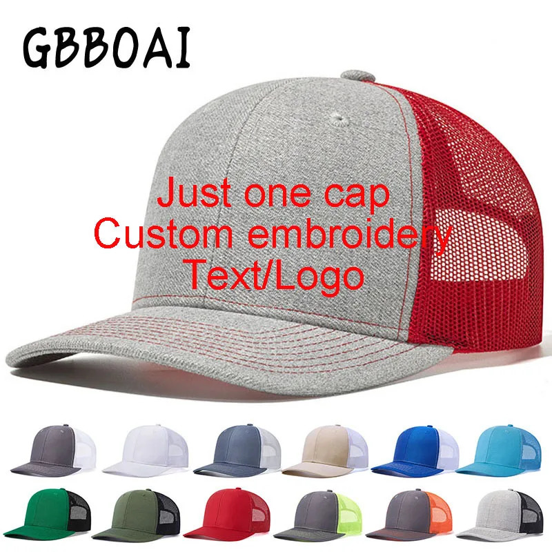 Custom Embroidery Baseball Cap Summer Breakable Net Blank Truck Caps Mens Women Text Letter richardson hats custom 250207