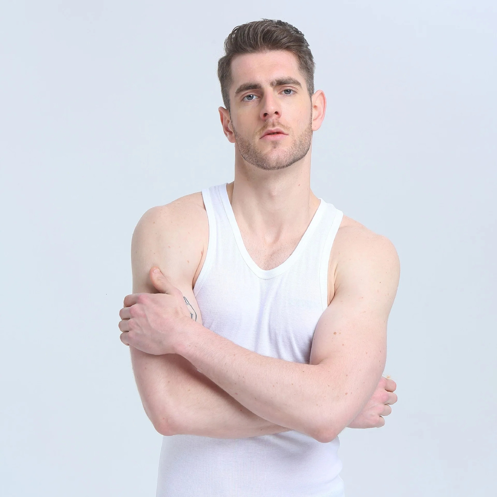 Summer Mens 100 Cotton Vest Sexy Underwear Sleeveless Tank Top Undershirts Breathable Gym Clothing Bodybuilding Tops Tshirts 250207