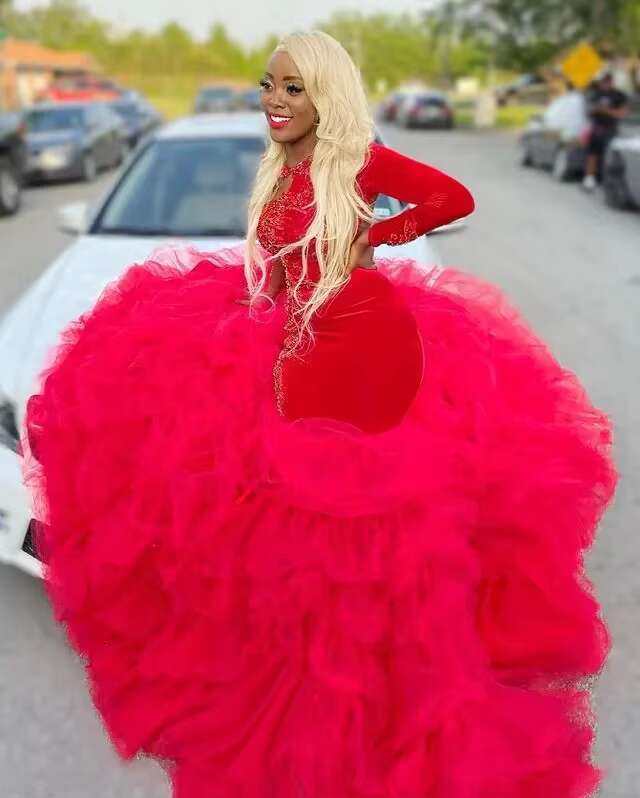 Red Aso Ebi African Dresses Mermaid Sleeves Appliques Long Dubai Arabic Black Girls Evening Gown Prom Customized