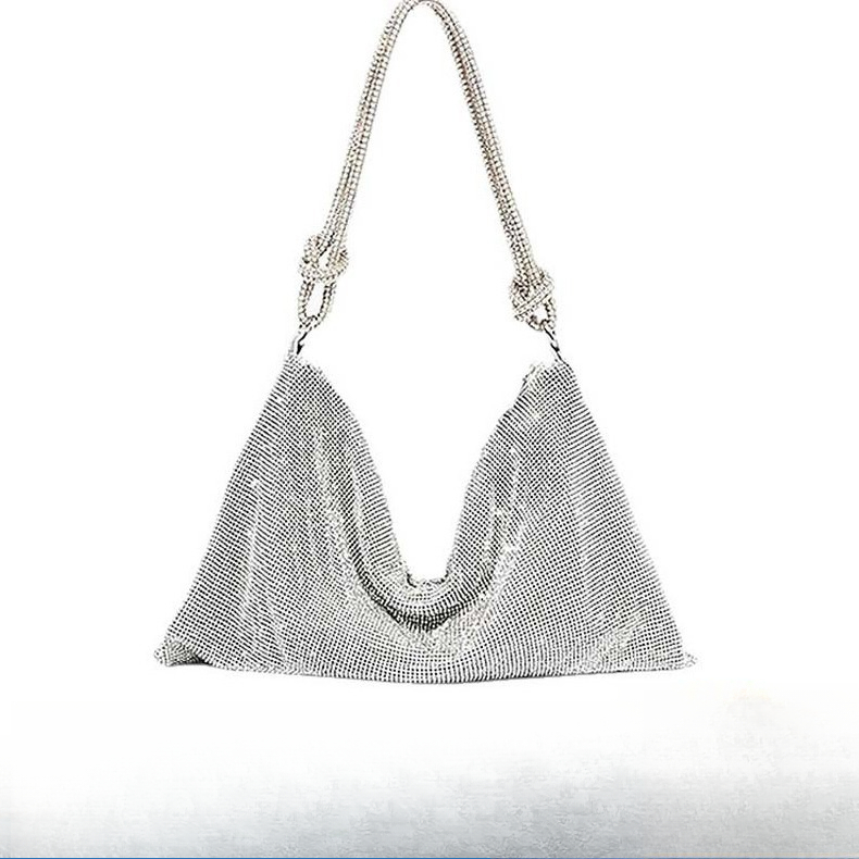 Elegant Women's Armpit Clutch with Diamond Accents for Special Occasions