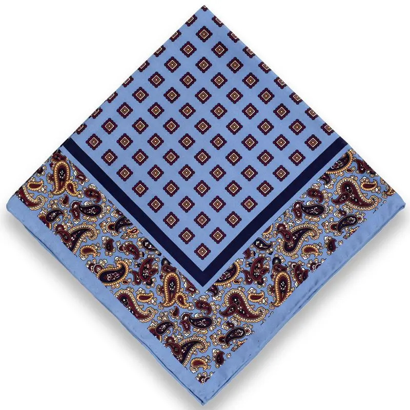 Mens Business Suits Pocket Square Handkerchiefs for Wedding Fashion Paisley Print Hankies Mens Pocket Towel 100% Silk Twill 250221