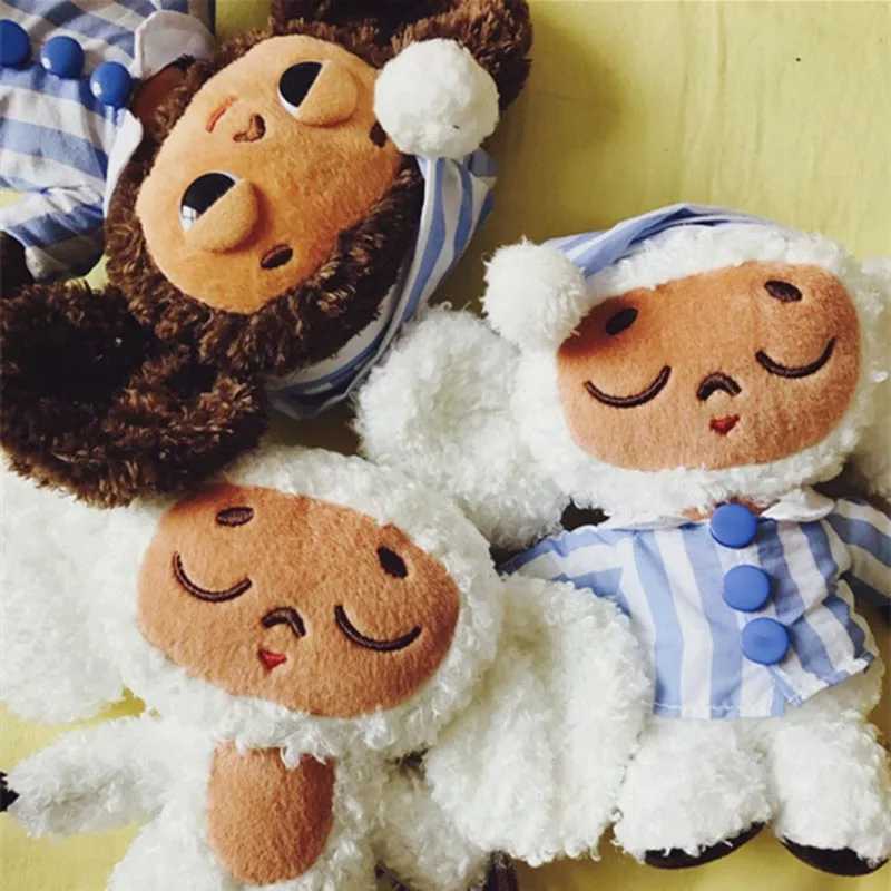 Cute Cheburashka Plush Toy Big Ryes Monkey with Clothes Soft Doll Russia Anime Baby Kids Sleep Appease Doll Toys for Childre Z250208
