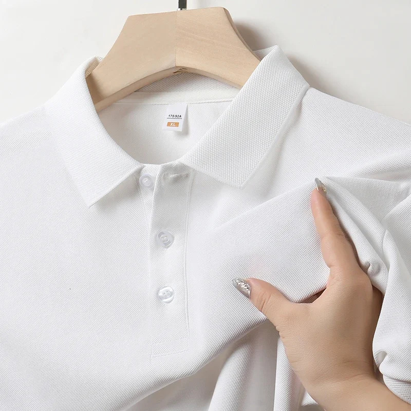 Mens Solid Color Casual Fashion Short Sleeve Polo Shirt Summer Comfortable Top for Business And Leisure 250121