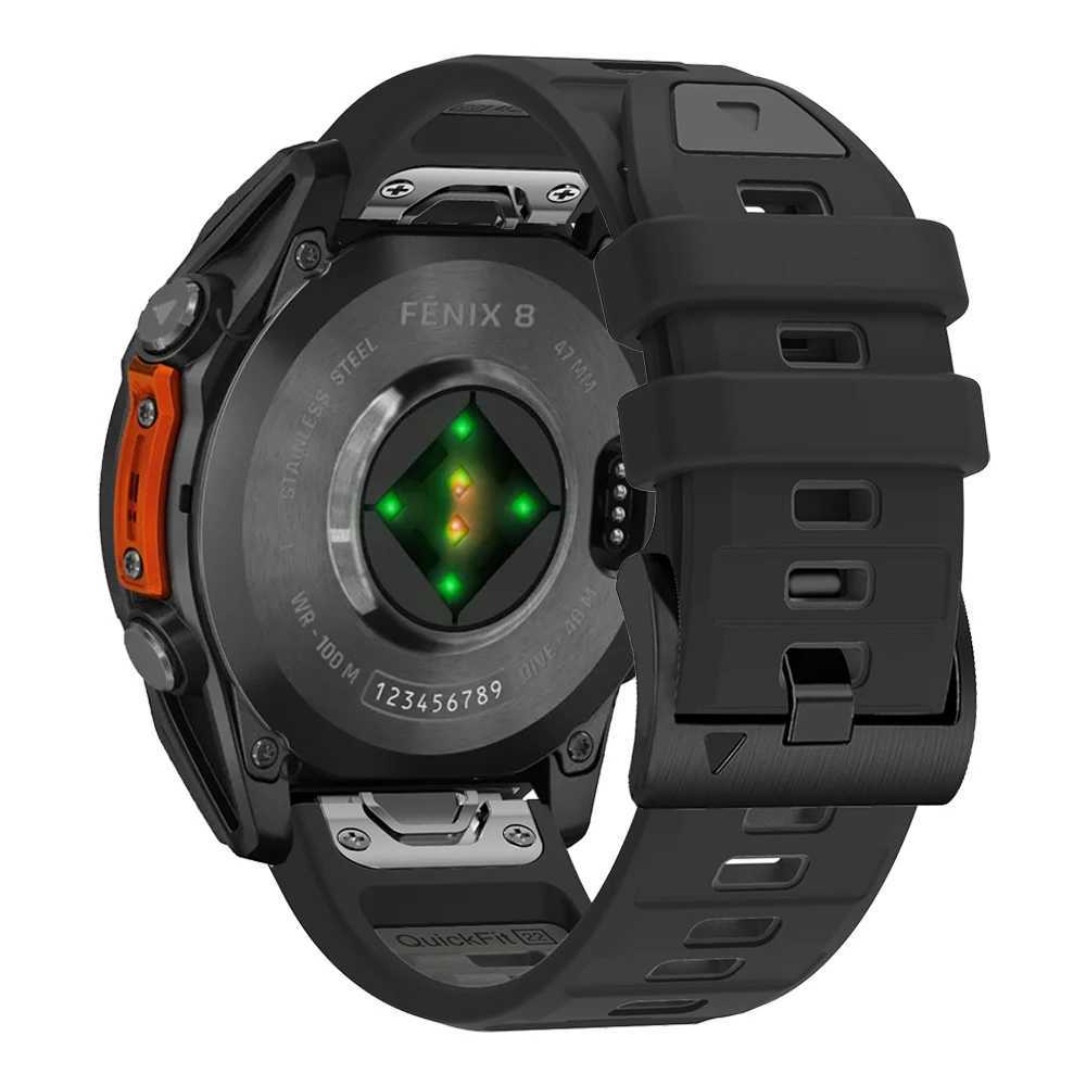 QuickFit 22mm 26mm Fenix8 Band For Garmin Fenix E 8 47mm 51mm 7 7X 6 6X/Epix Pro/Enduro 3 Two-Tone Sile Str BraceletXJ250208