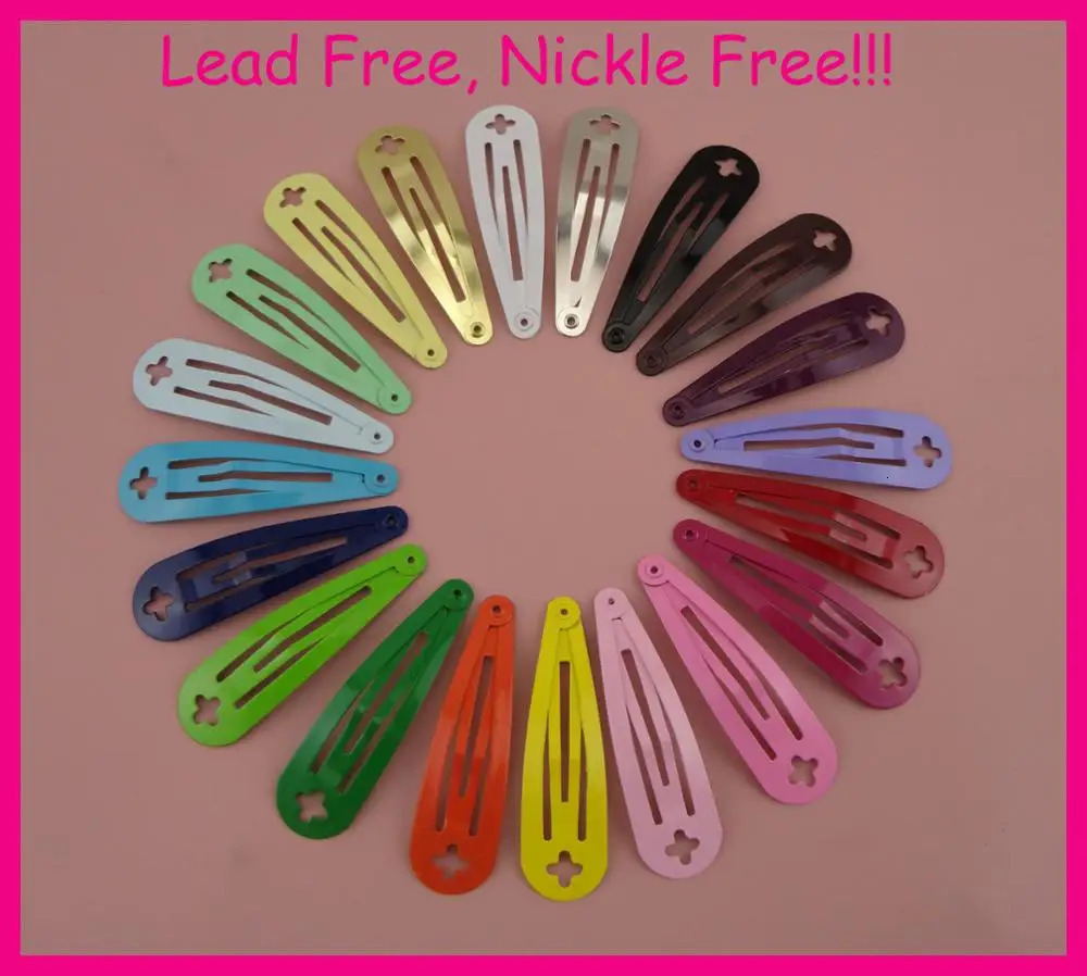 50PCS 5cm Cross Hole Tear Drop Hairpins Plain Metal Snap Clips for DIY Kids Hair Accessorries Eco-friendly Hairgrips 250221