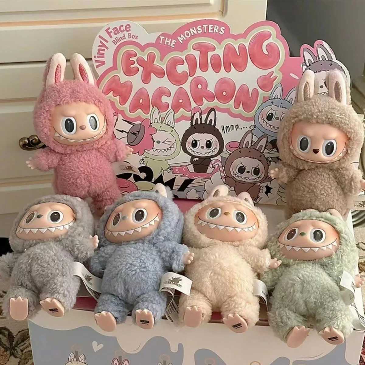 Hot 17Cm Labubu The Monsters Face Heart-Moving aron Doll Figure Tabletop Ornament Kaii Toy Kid Birthday Exquisite Gift Z250208