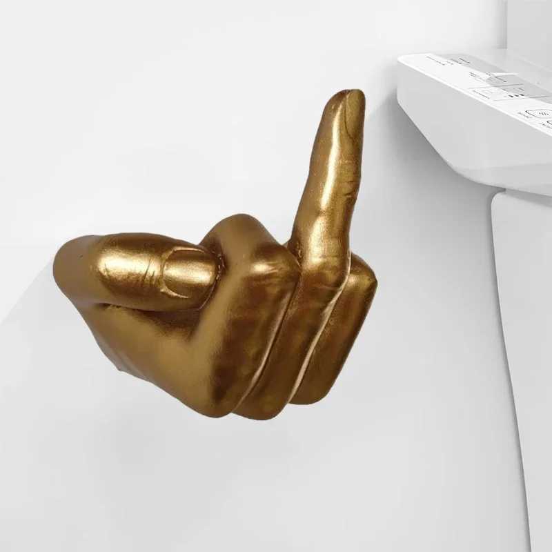 Middle Finger Toilet Paper Holder Fun Wall Mount Middle Finger Holder Bathroom Statue Toilet Tissue Roll Paper Storage Holder Y250208