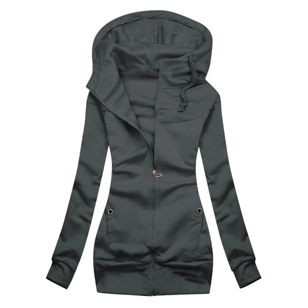 Plush Hoodie Coat For Women Autumn Winter Fashion Long Sleeve Hoodie Dress Casual Hooded Women Pullover Tight Waist Sweatshirt 250208