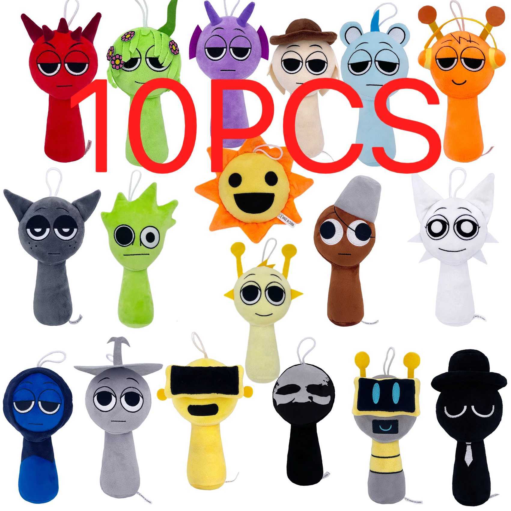 10PCS Sprunki Plush Incredibox Game Plush Kaii Stuffed Pillow Soft Dolls Collection Room Decoration Christmas Gift Toy forKids Z250208